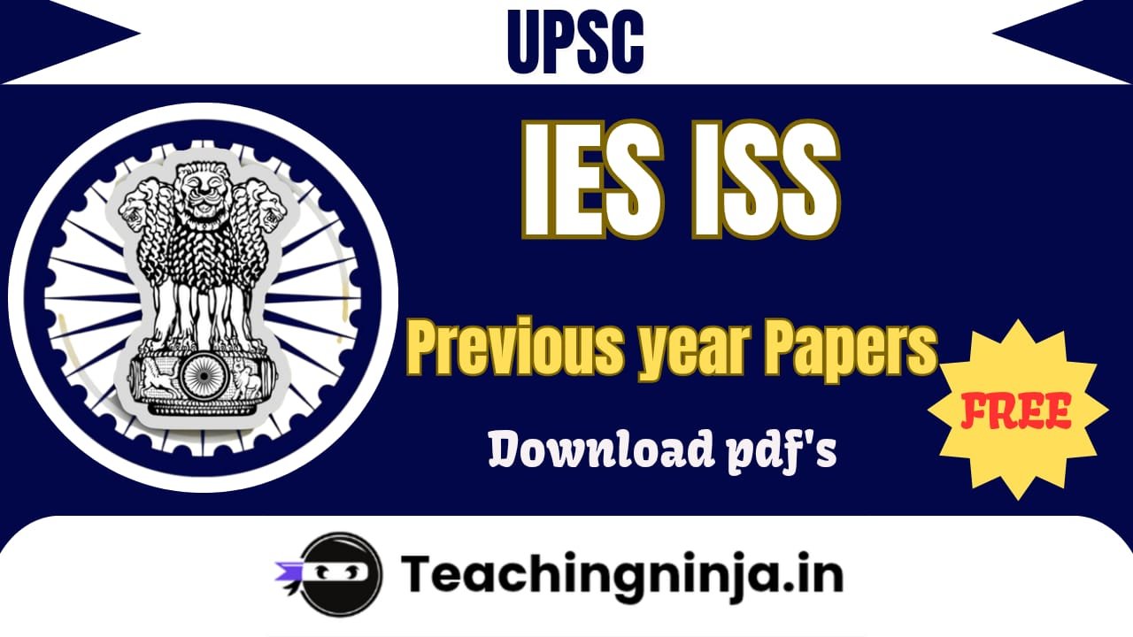 UPSC 2025 IES ISS Previous Papers Pdf Free Download