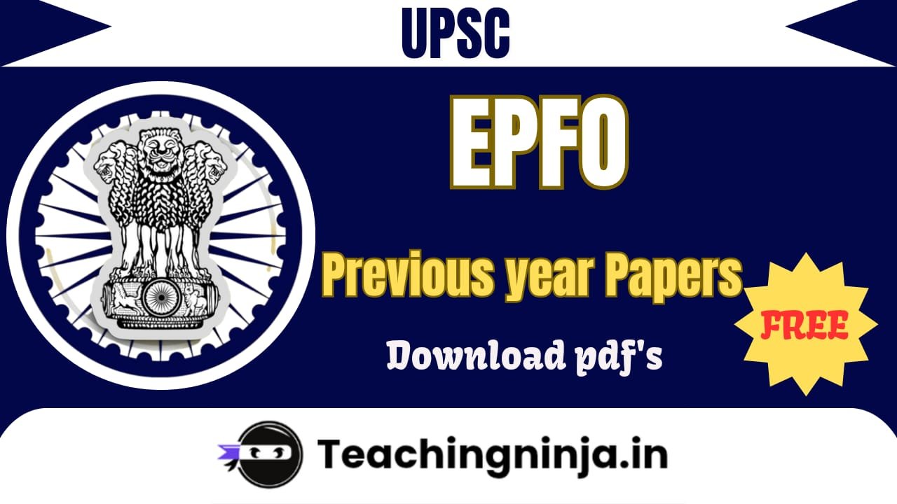 UPSC EPFO 2025 Previous Papers Pdf Free Download
