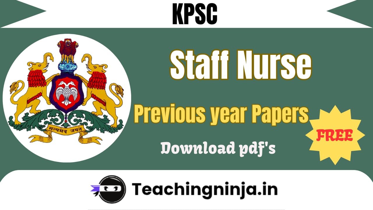 KPSC Staff Nurse Previous Papers Pdf Download