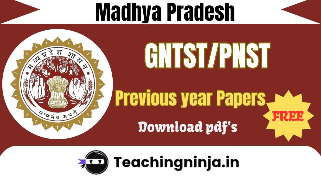 MP GNTST PNST Previous Papers Pdf Free Download