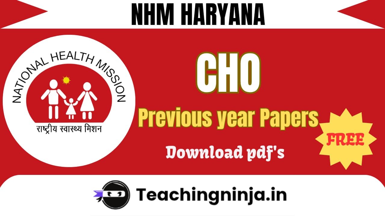 NHM Haryana CHO Previous Papers Pdf Download