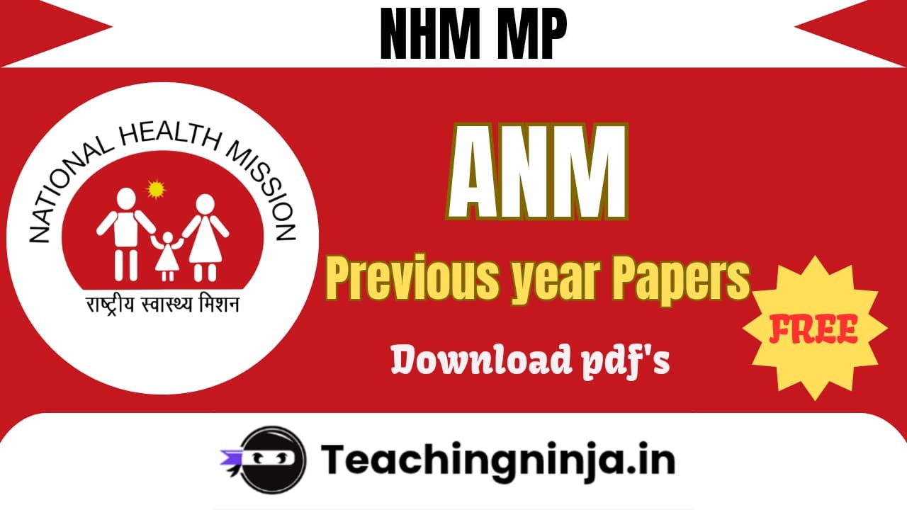 NHM MP ANM Recruitment Previous Papers Pdf Download