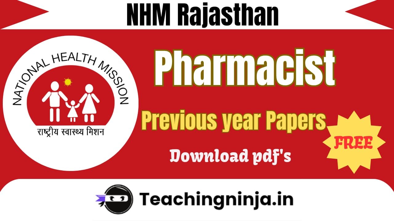 NHM Rajasthan Pharmacist Previous Papers Pdf
