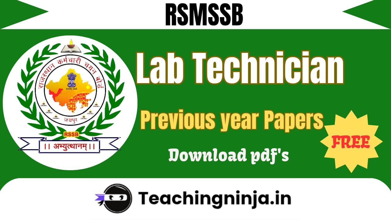 RSMSSB Lab Technician Previous Papers Pdf Download