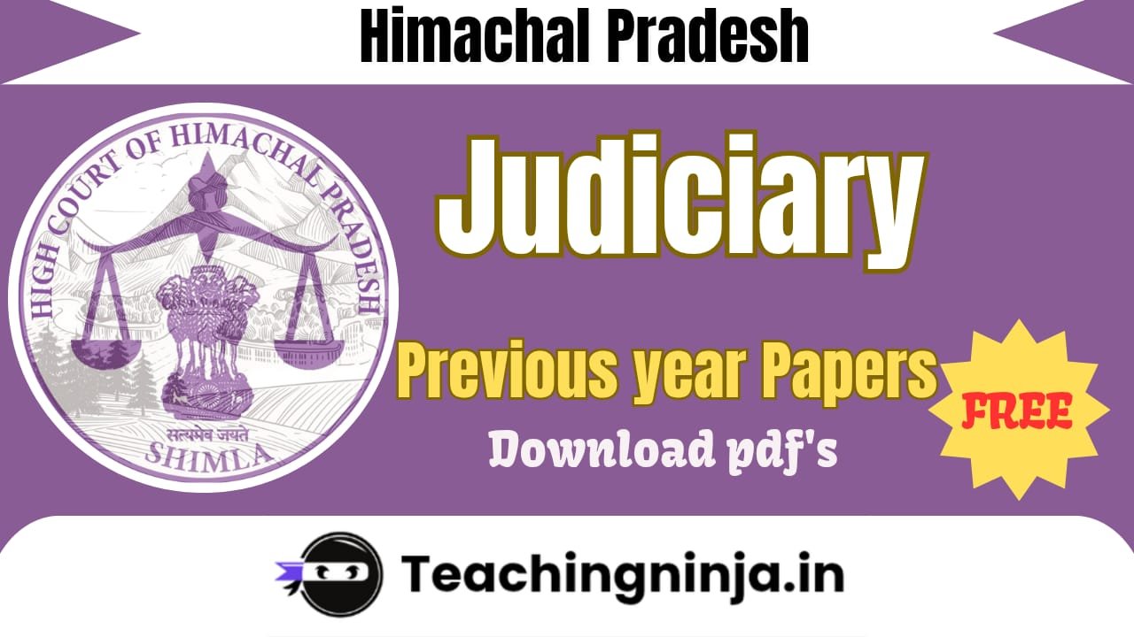 Himachal Pradesh Judiciary Previous Papers Pdf Download