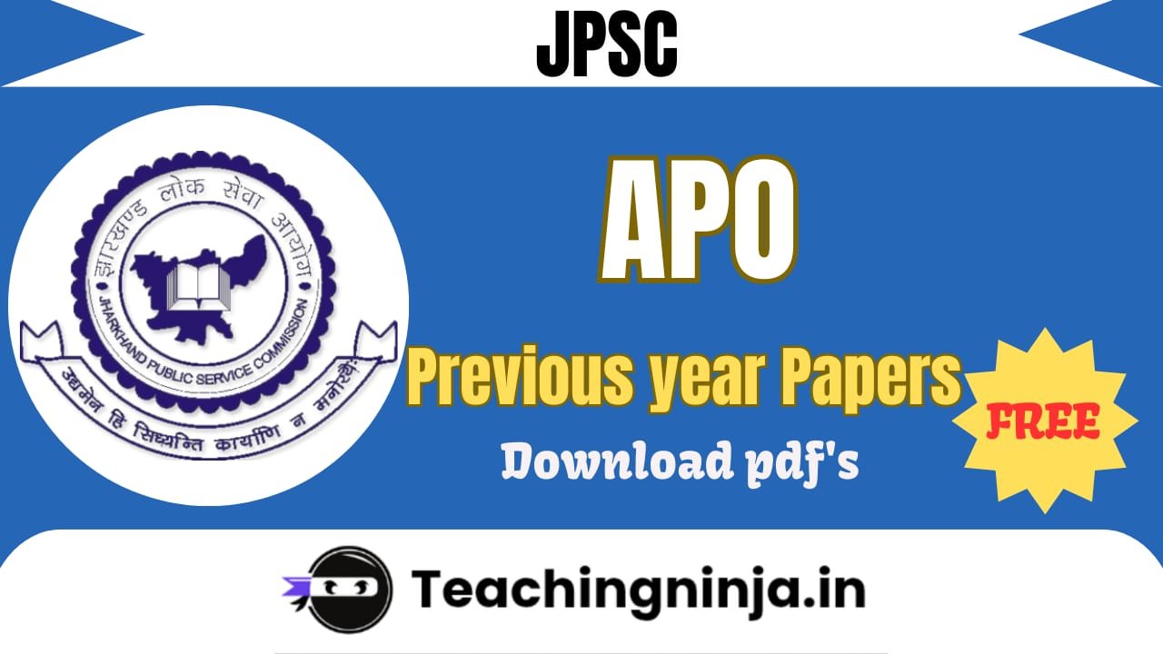 JPSC APO 2025 Previous Year Papers Pdf Download