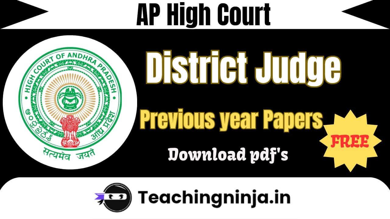 AP High Court District Judge Previous Paper Pdf Download