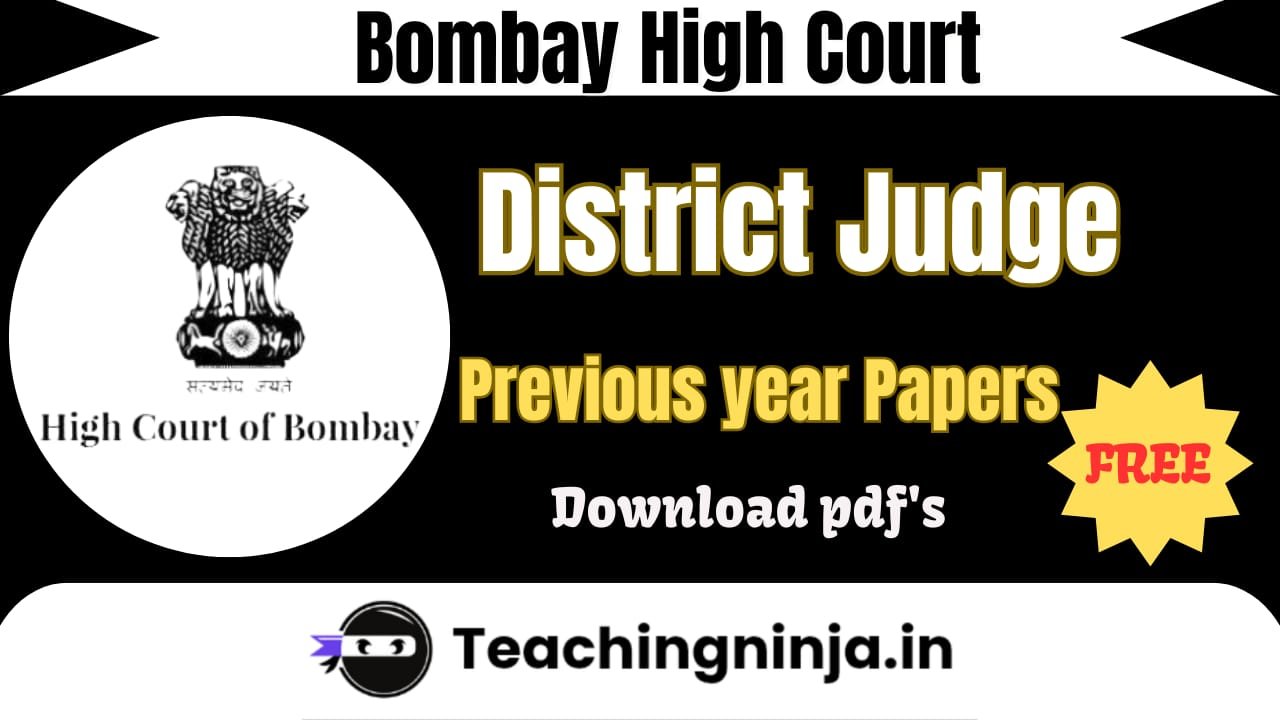 Bombay HC District Judge Previous Papers Pdf Download