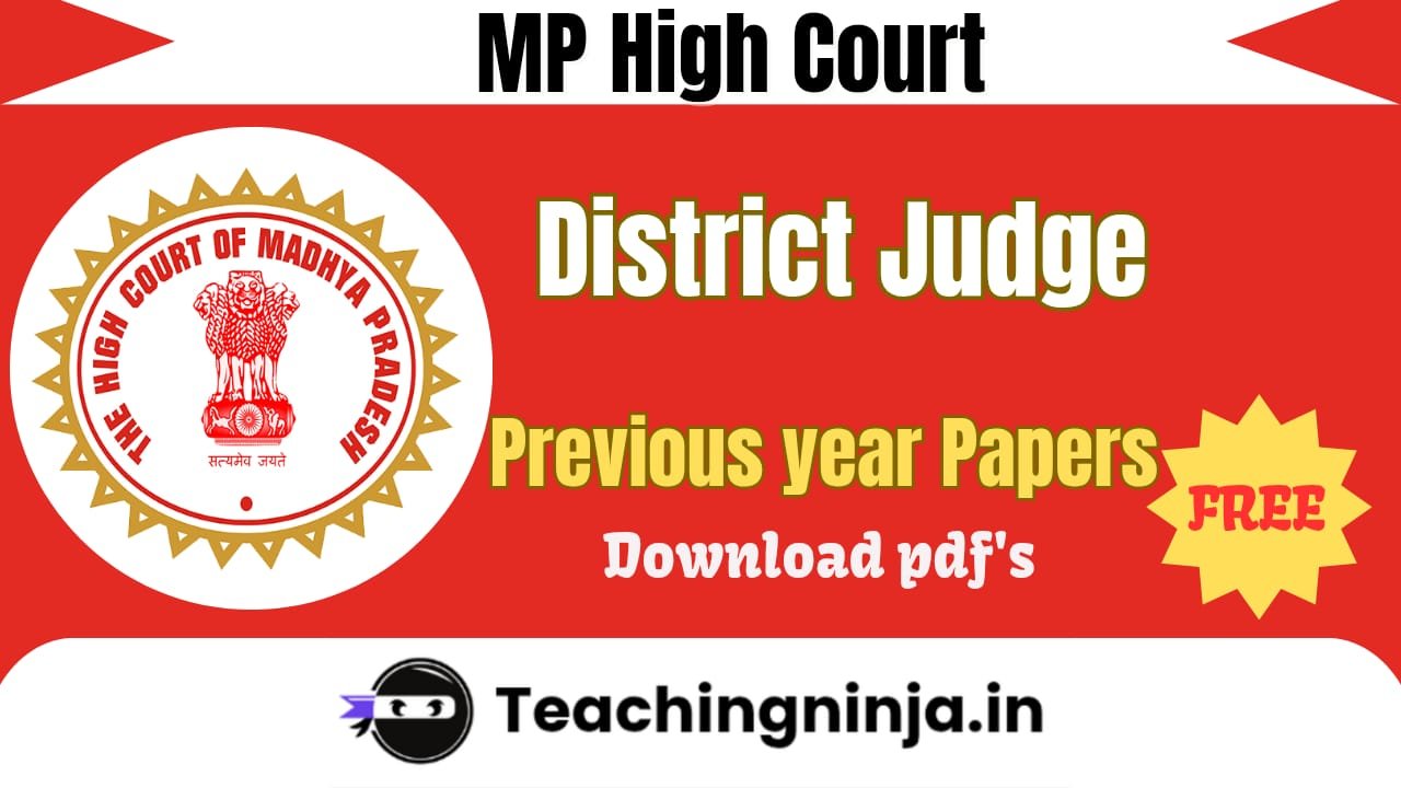 MP High Court District Judge Previous Papers Pdf Download