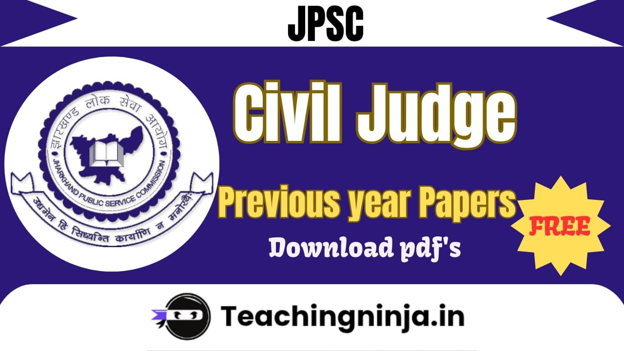 JPSC Civil Judge Previous Year Papers Free Pdf Download