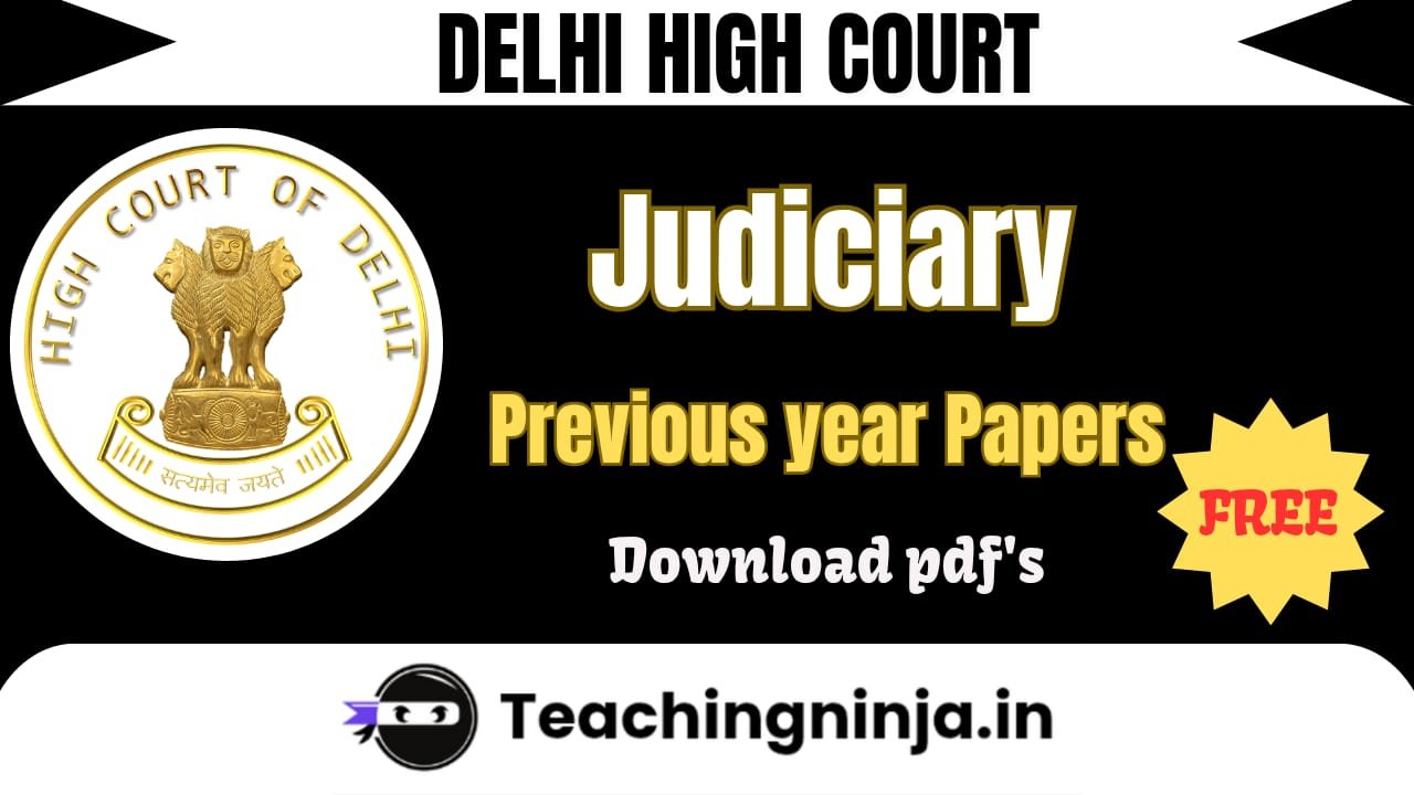 Delhi Judiciary Previous Papers Pdf Free Download