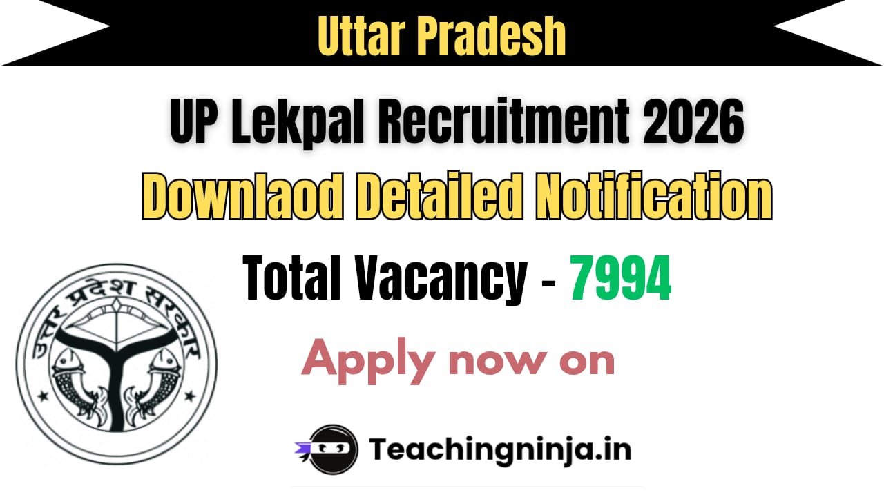 UP Lekhpal Notification 2026 out for 7994 Posts