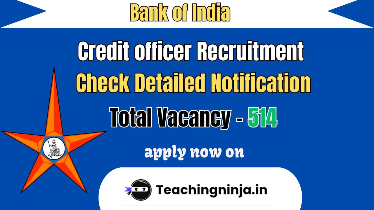 BOI Credit Officer Notification 2026 out for 514 Posts Apply Online