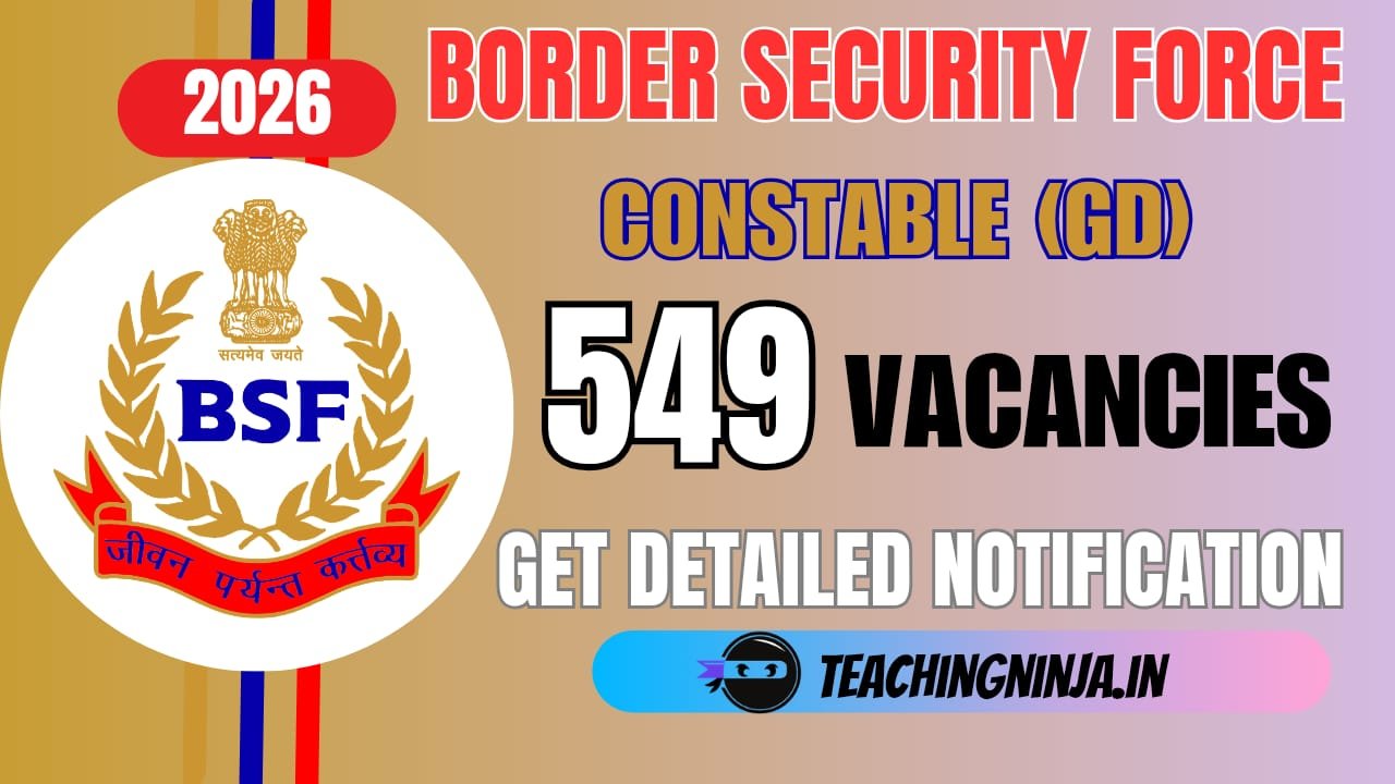 BSF Constable GD Sports Quota Notification 2026 out for 549 Posts Apply Online