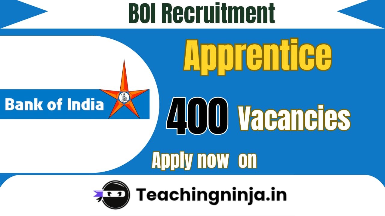 BOI Apprentices Notification 2026 out for 400 Pos