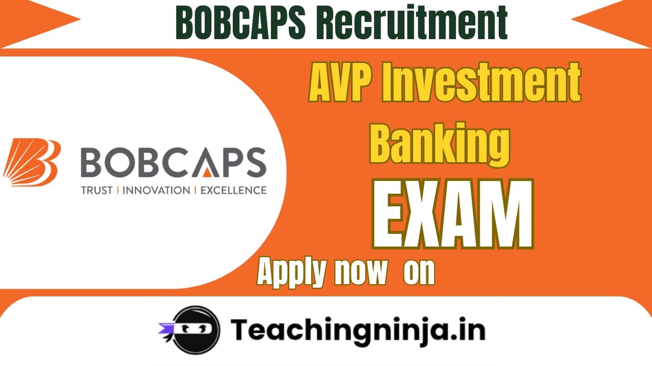 BOBCAP Markets Recruitment 2026 AVP IBE Exam Apply Online