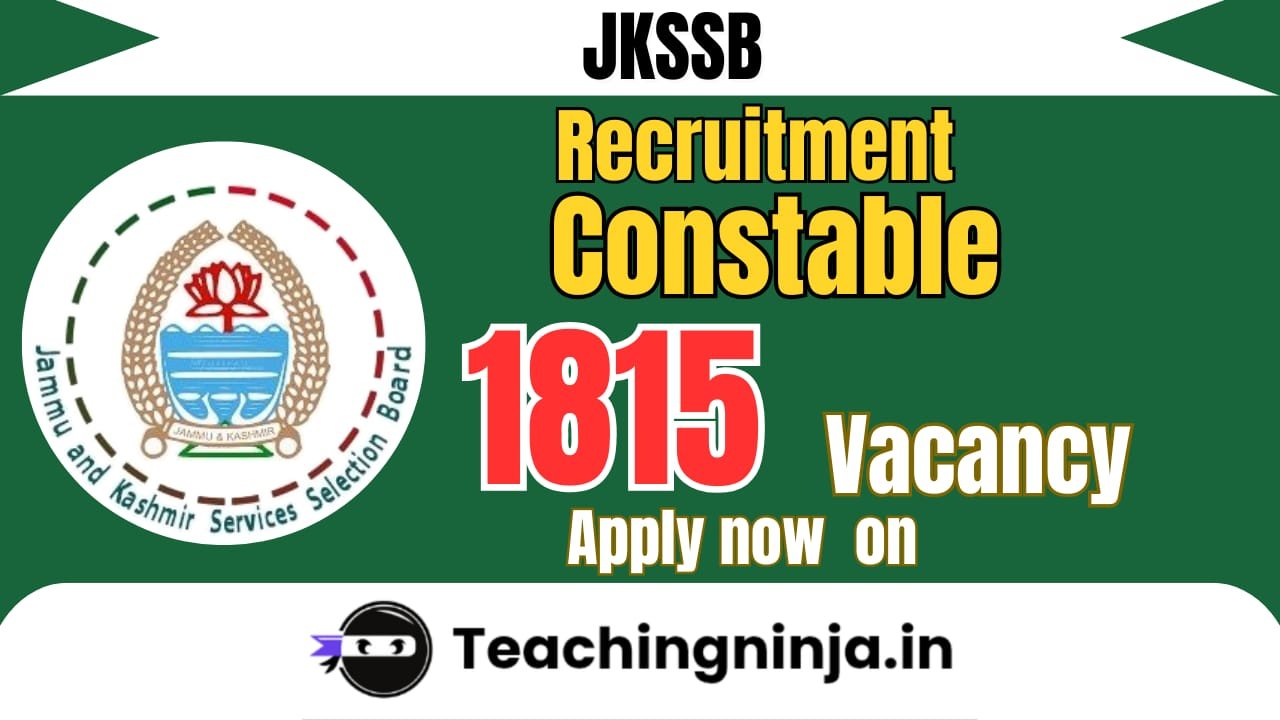 JKSSB Constable Notification 2026 out for 1815 Posts Apply Online Now