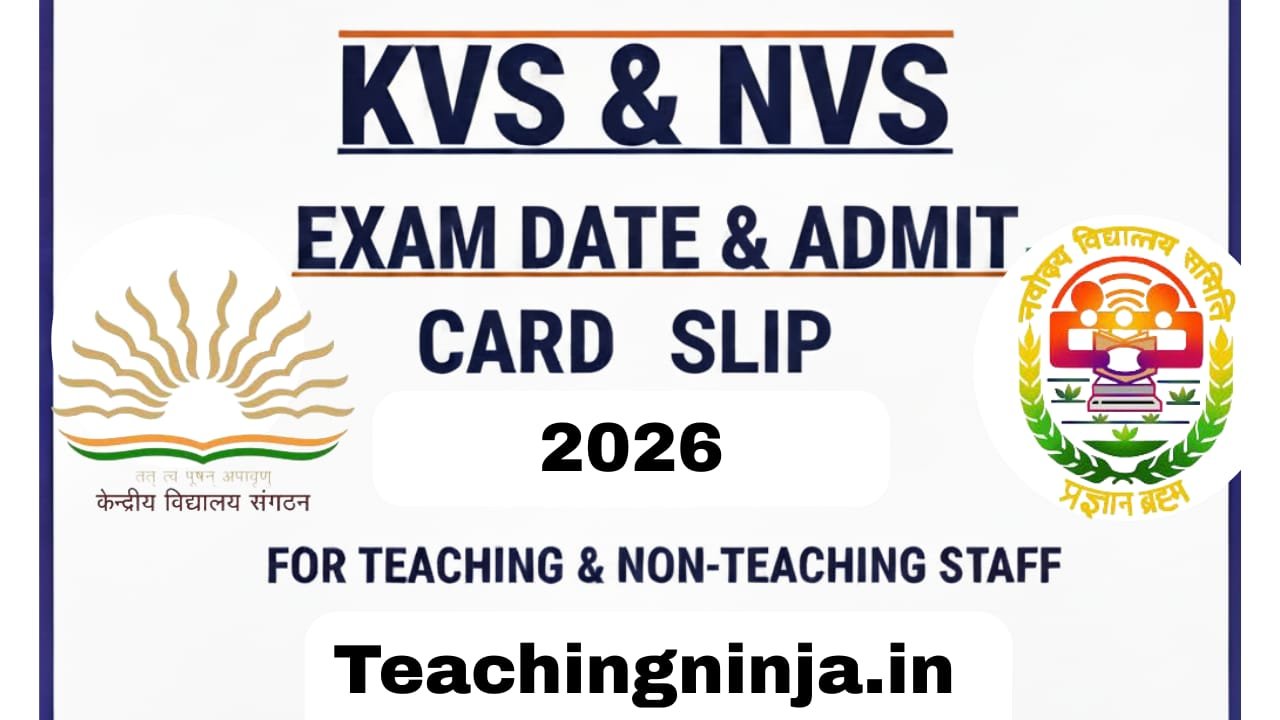 KVS and NVS Released Exam city details 2026 Check Now