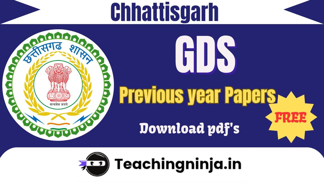 Chhattisgarh GDS Previous Papers pdf Free Download