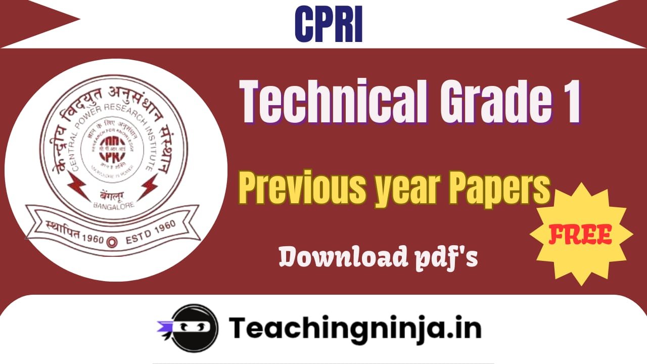 CPRI Technician Grade 1 Previous Papers Pdf Free Download
