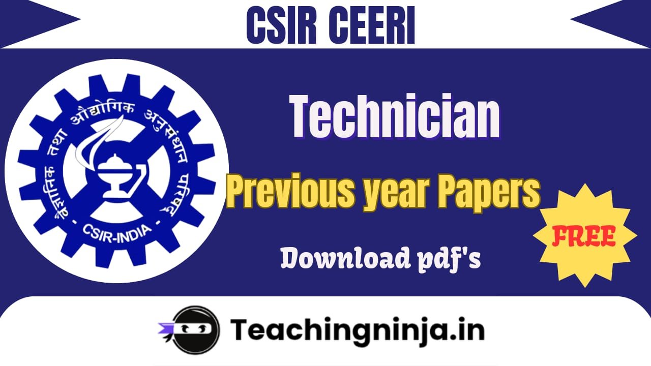 CSIR CEERI Technician Previous Papers Pdf Free Download