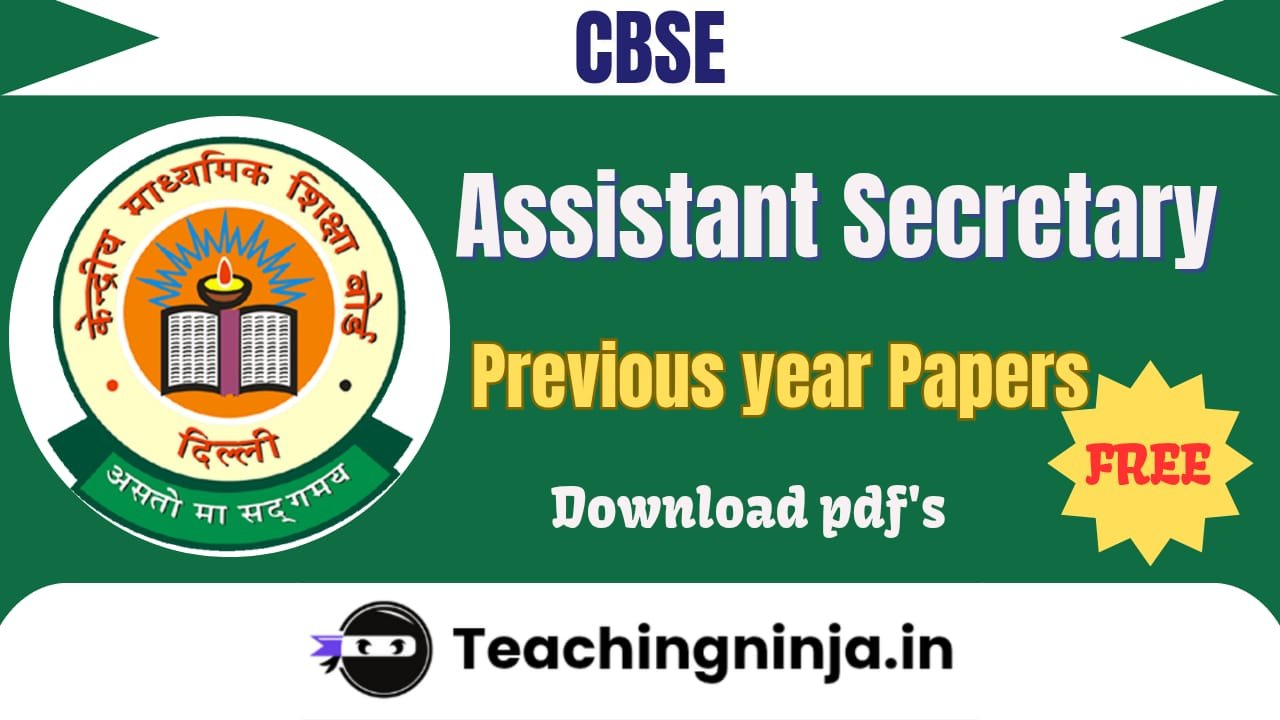 CBSE Assistant Secretary Previous Papers Pdf Free Download