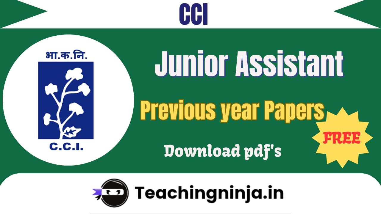CCI Junior Assistant Previous Papers Pdf Free Download