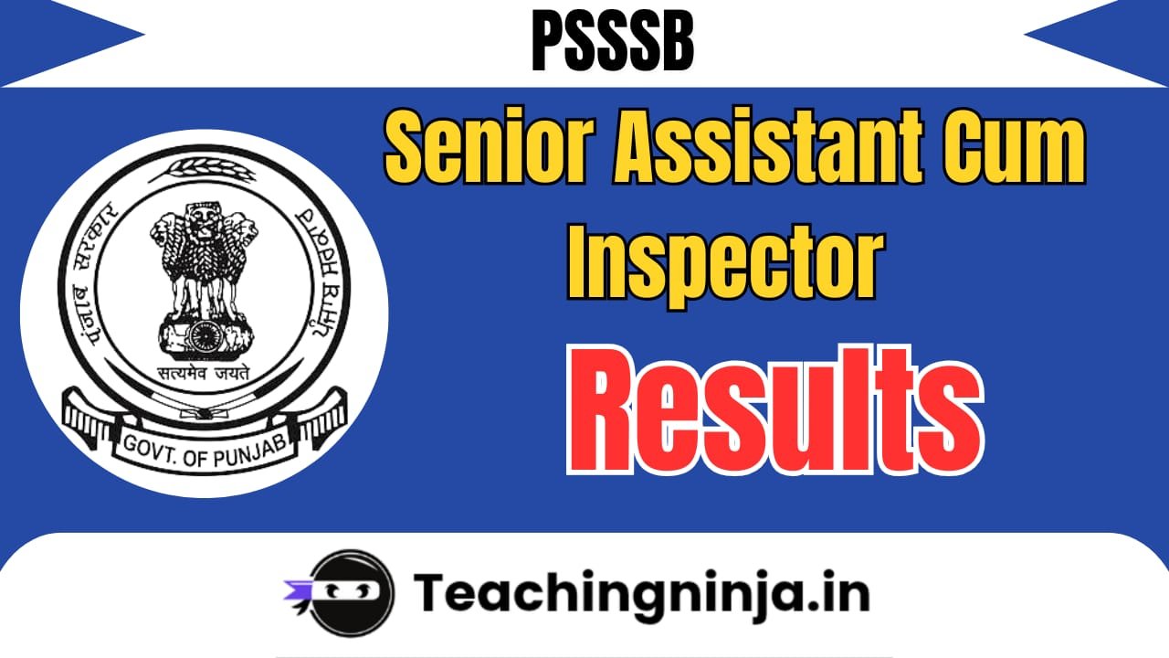 PSSSB SA Cum Inspector Results Released 2025