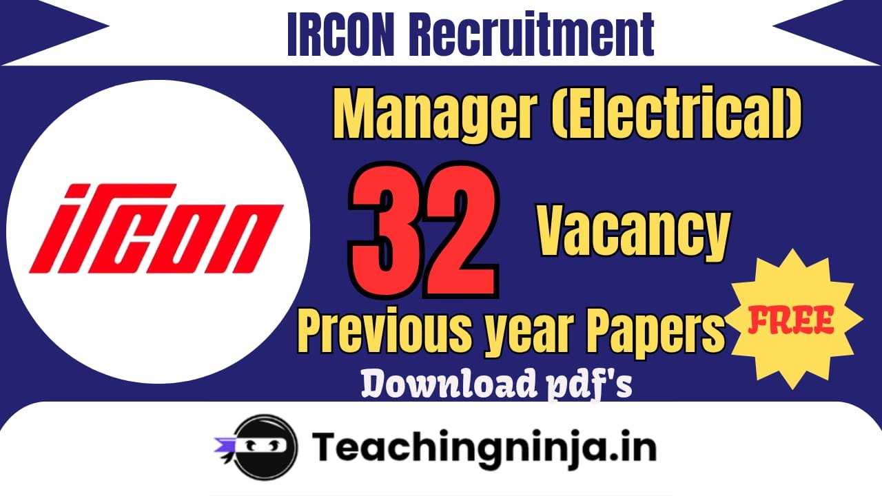IRCON Manager 32 Posts Notification 2026 Apply Now Offline