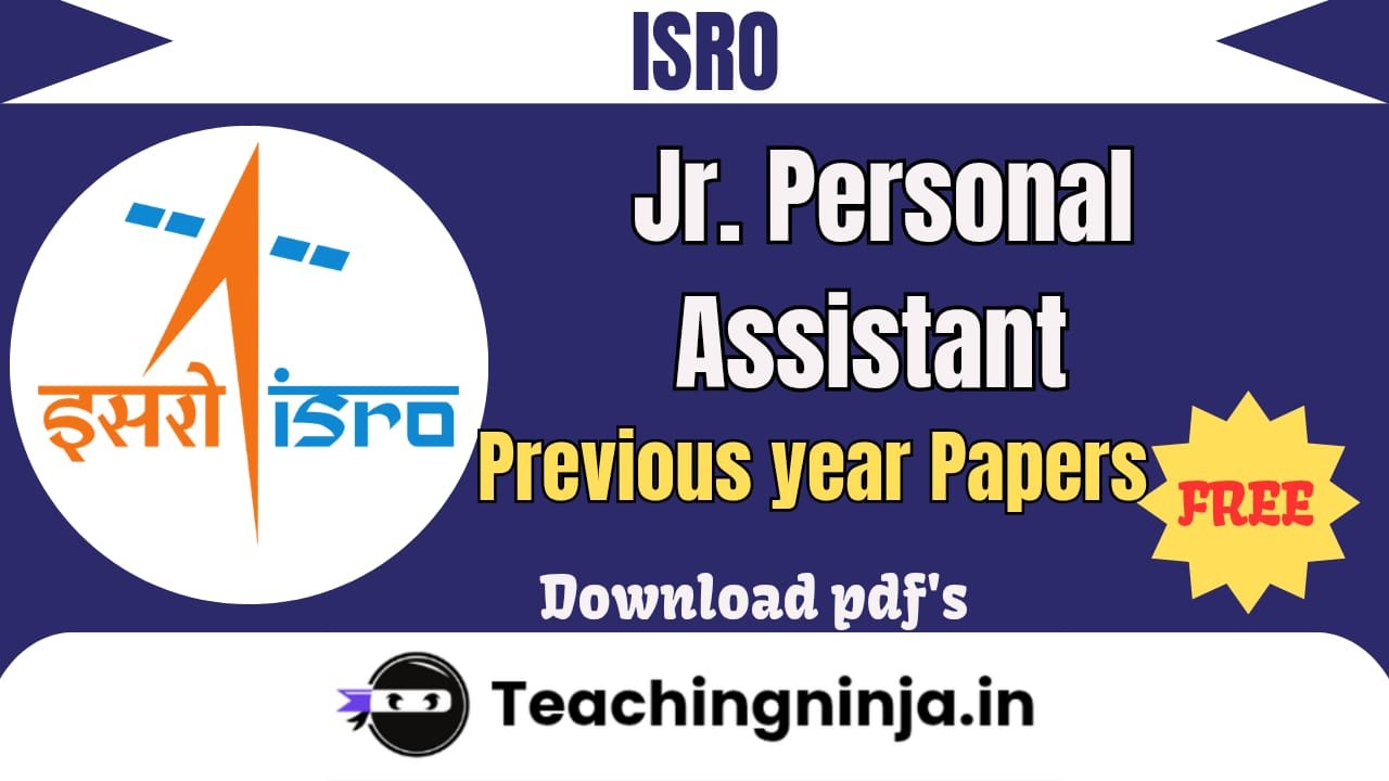 ISRO Junior PA Previous Papers Pdf Free Download