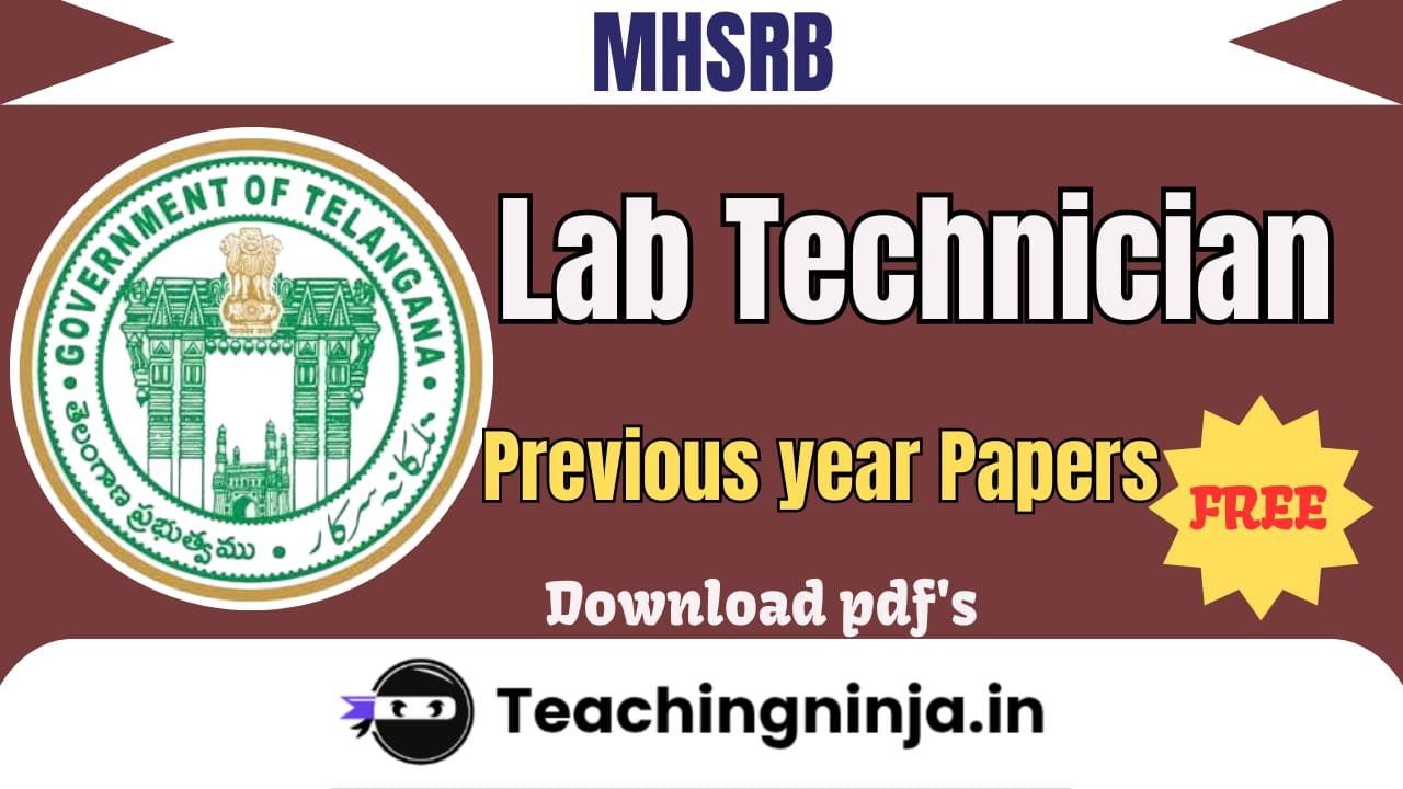 MHSRB Lab Technician Previous Papers Pdf Free Download