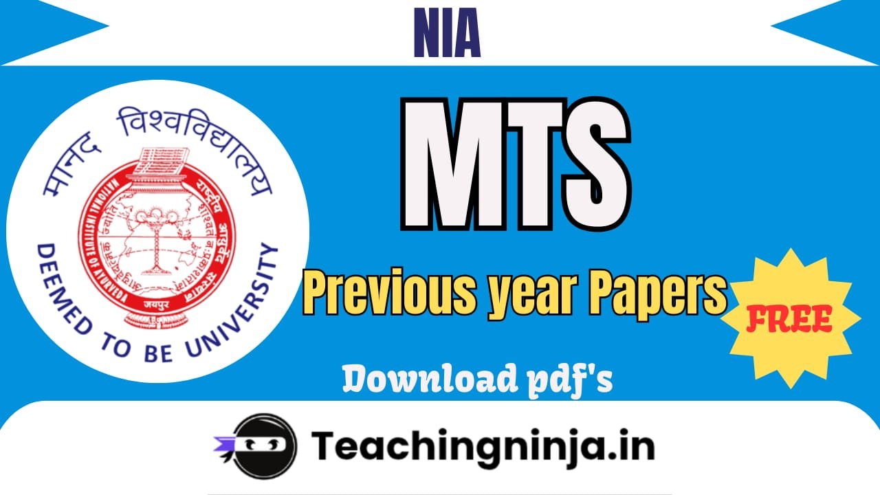 NIA MTS Previous Papers Pdf Free Download