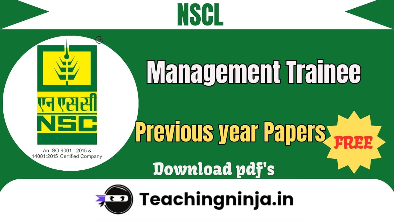 NSCL Management Trainee Previous Paper Pdf Download
