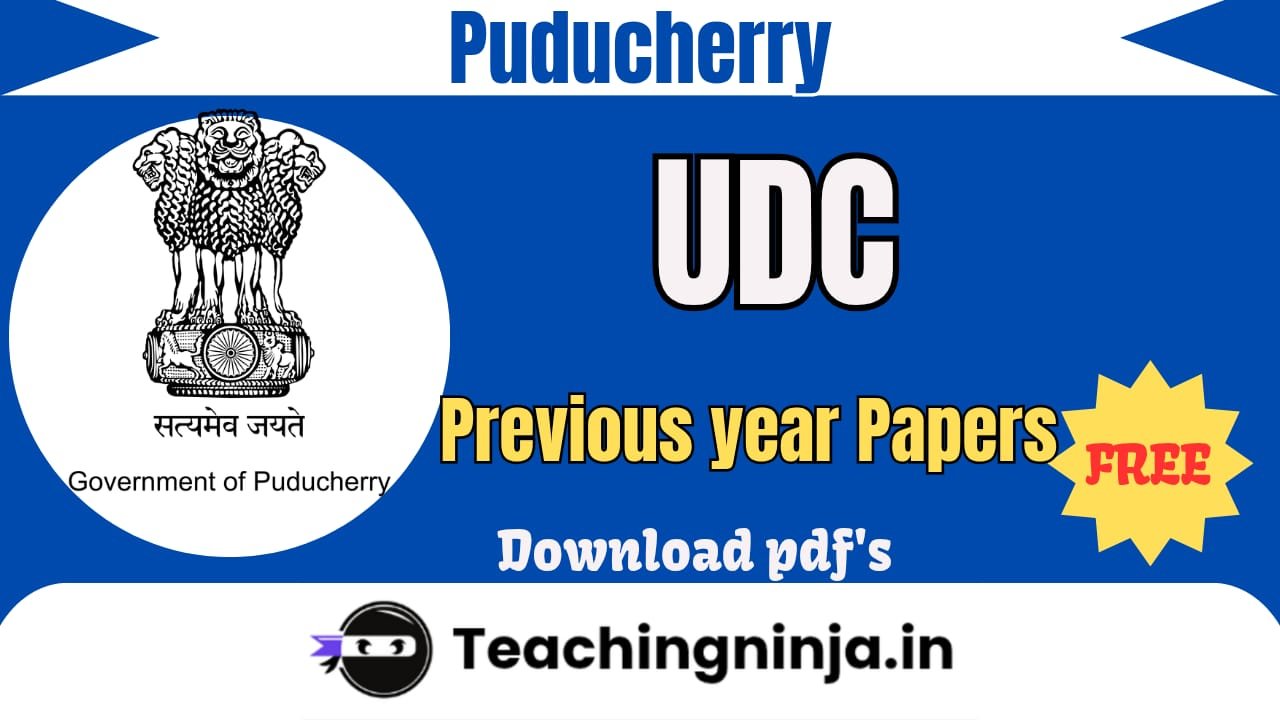 Puducherry UDC Previous Papers Pdf Free Download