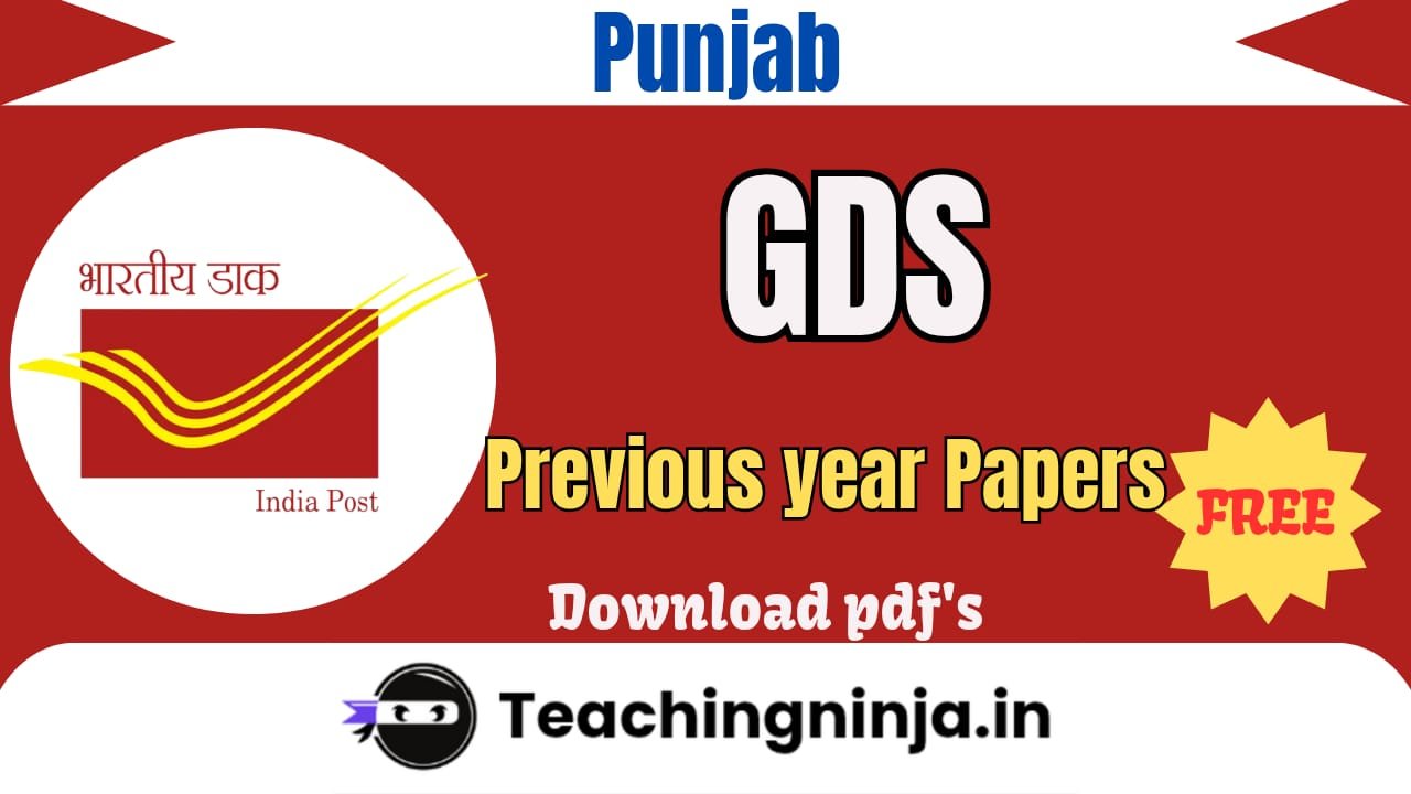 Punjab GDS Previous Papers Pdf Free Download