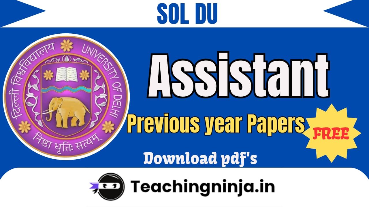 SOL DU Assistant Previous Papers Pdf Download Free
