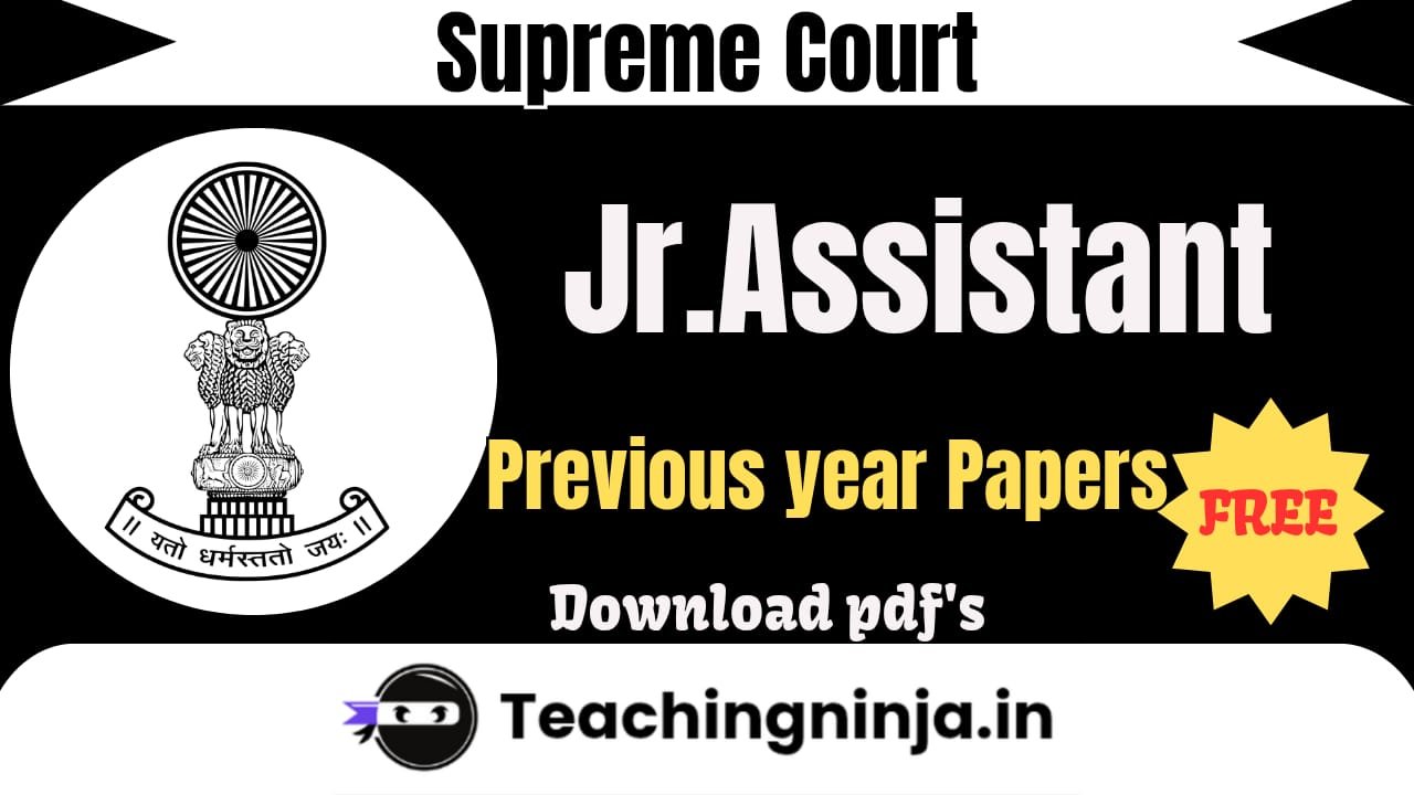 Supreme Court Jr Assistant Previous Papers Pdf Download