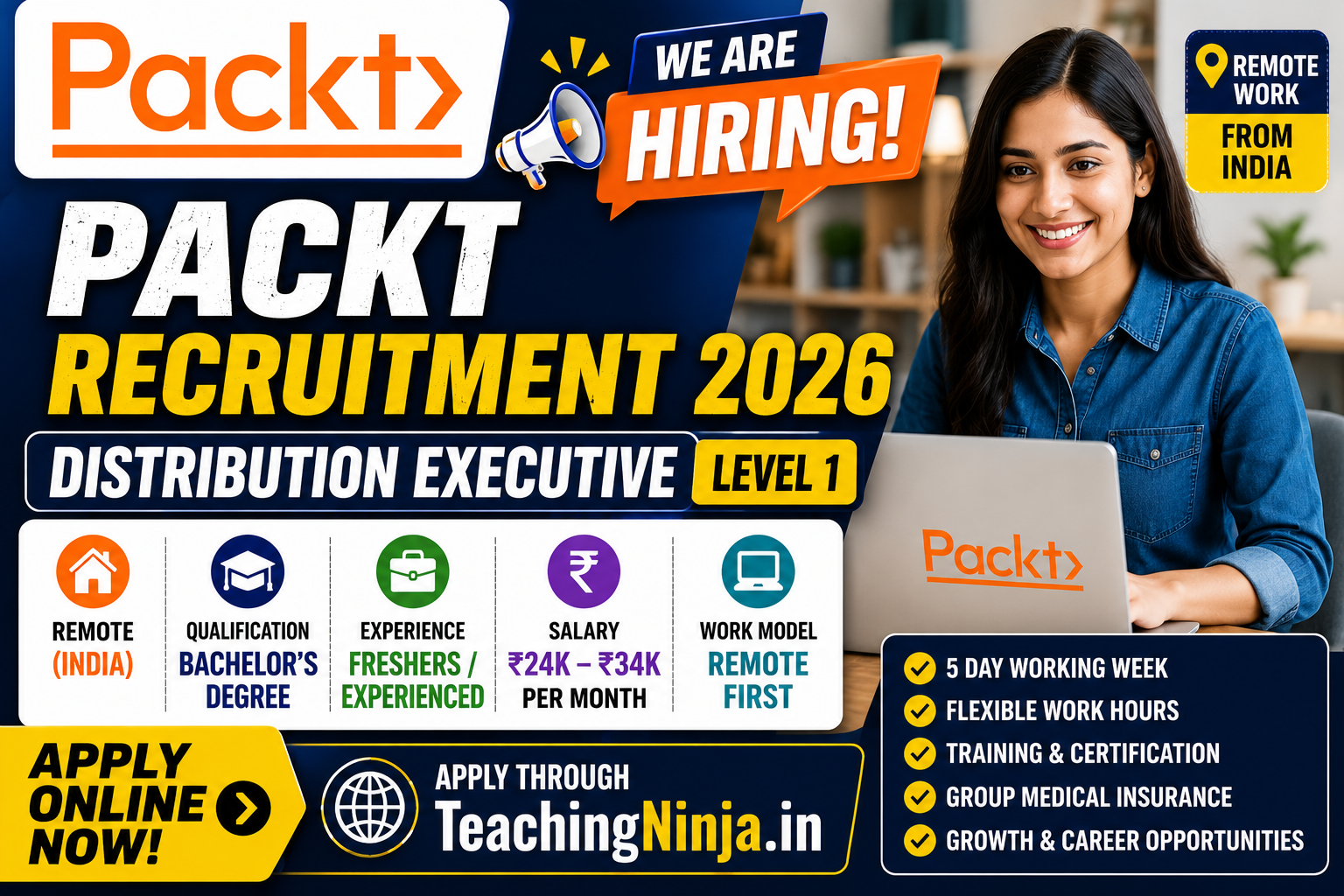 Packt Distribution Executive Recruitment 2026 – Apply Online for Level 1 | Remote Work Opportunity