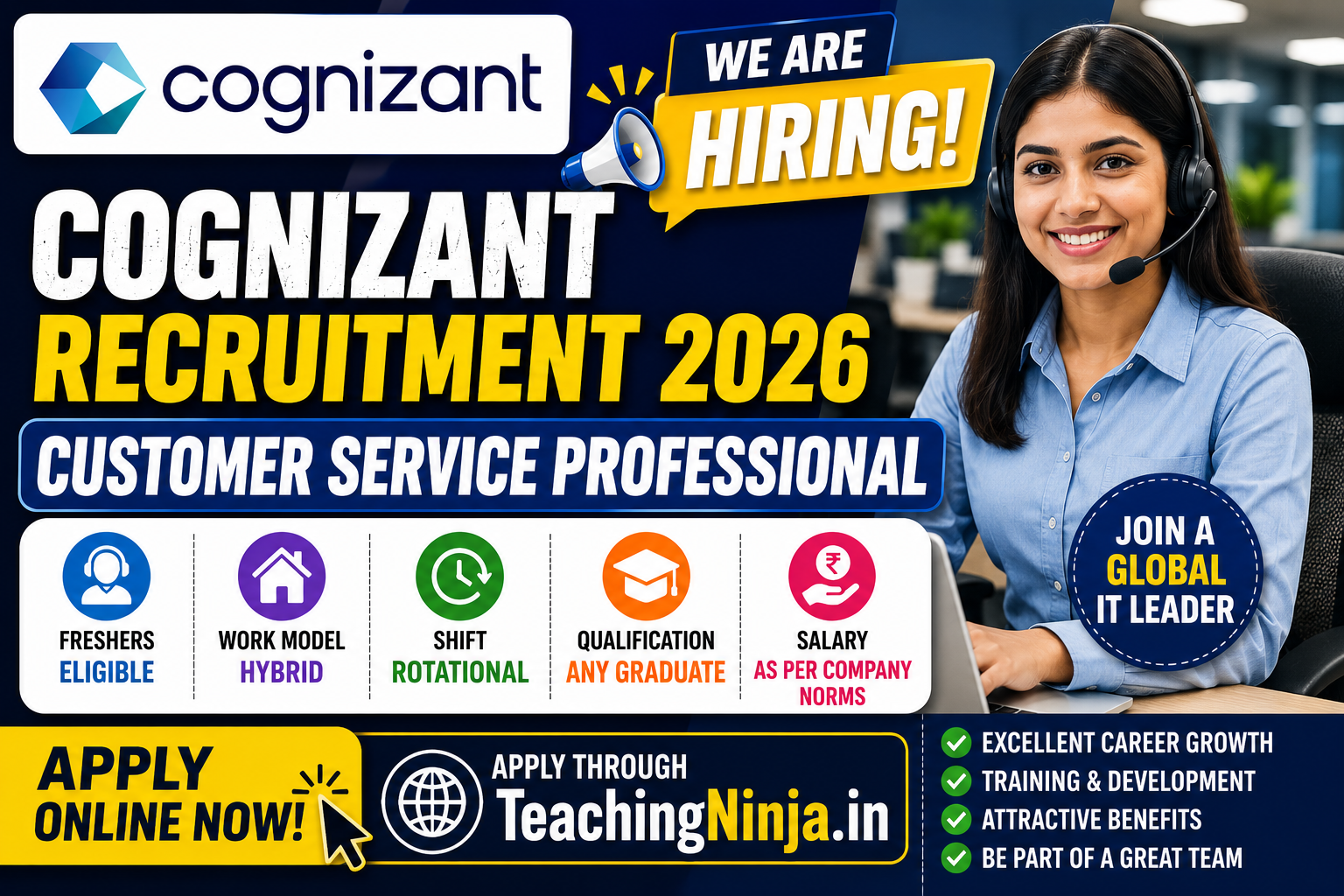 Cognizant Customer Service Recruitment 2026 Apply Online | Freshers Eligible