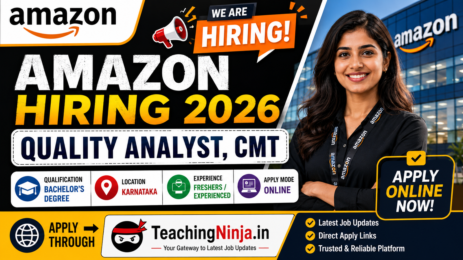 Amazon QA- CMT Recruitment 2026 – Apply Now Online