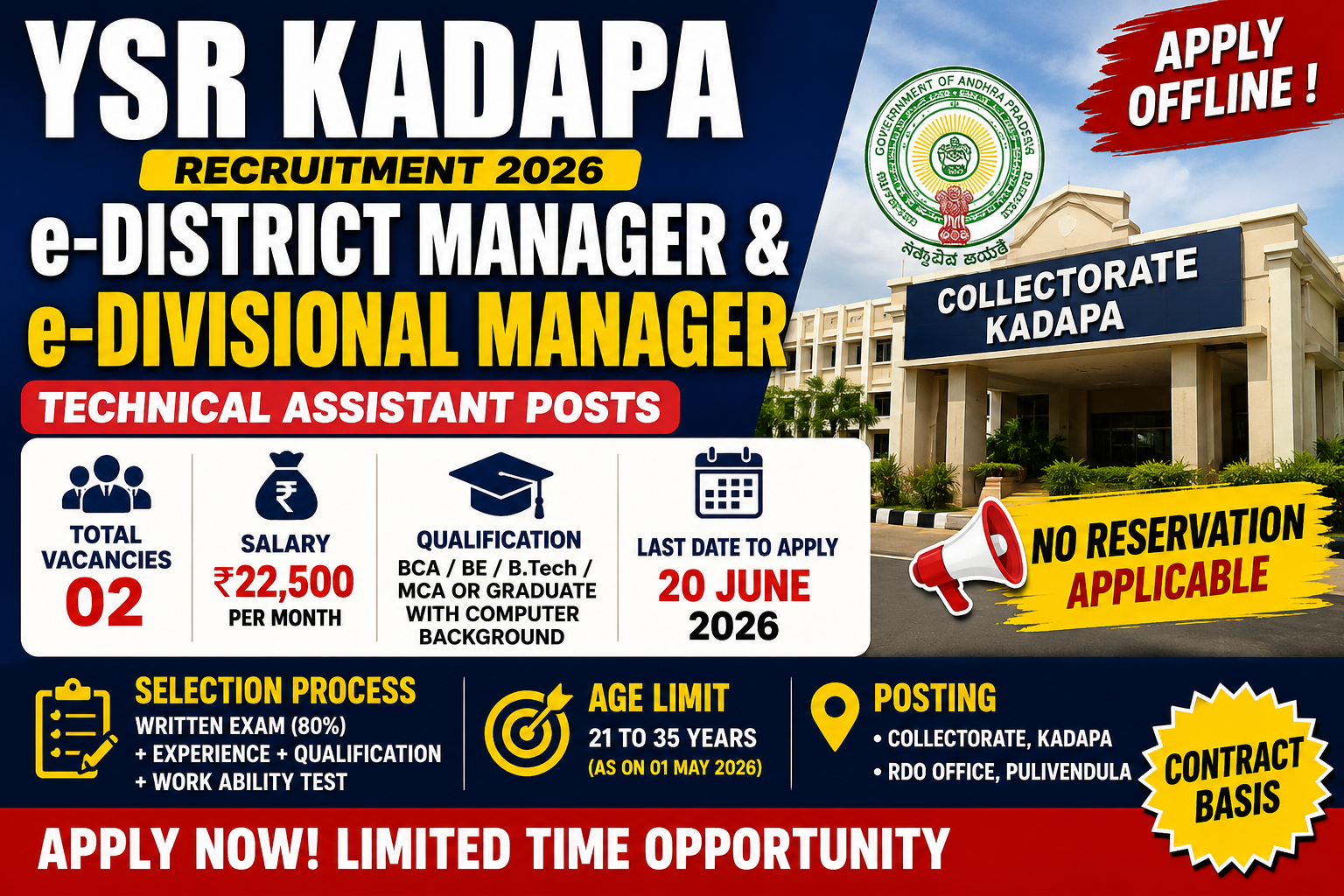 YSR Kadapa Technical Assistant Recruitment 2026 – Apply Offline for 02 Posts